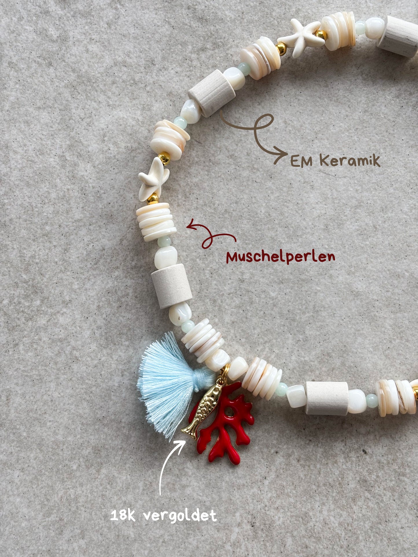 EM Keramik Kette Aloha Coral Maui