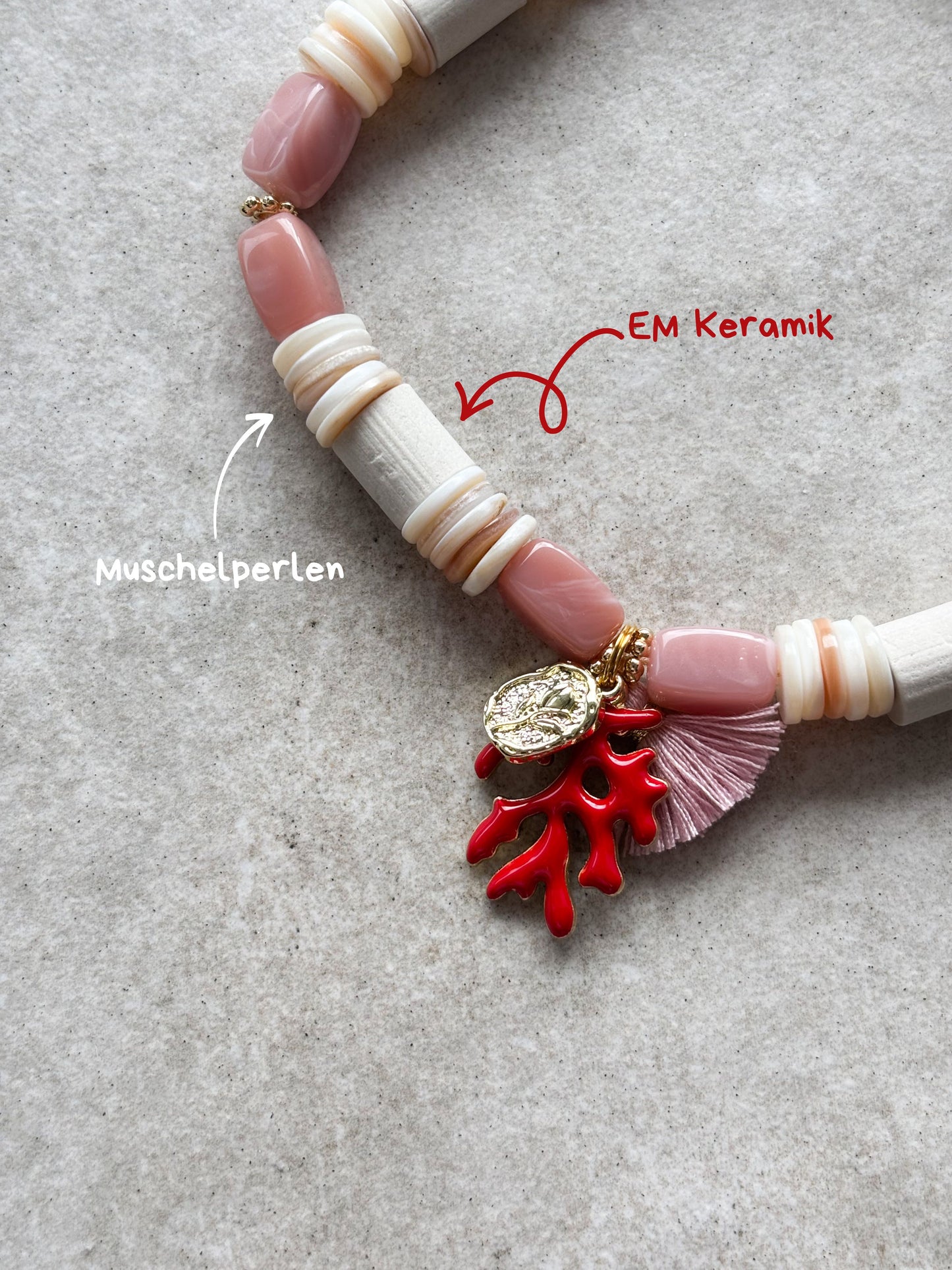 EM Keramik Kette Aloha Coral Bay · Blush