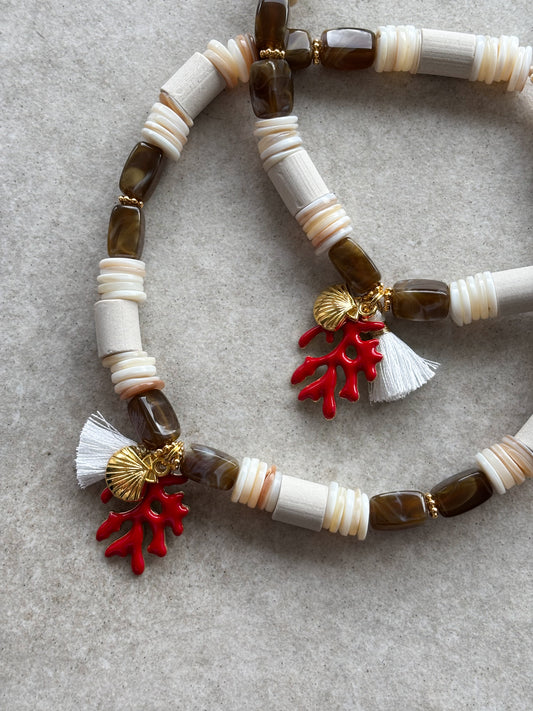 EM Keramik Kette Aloha Coral Bay · Sand