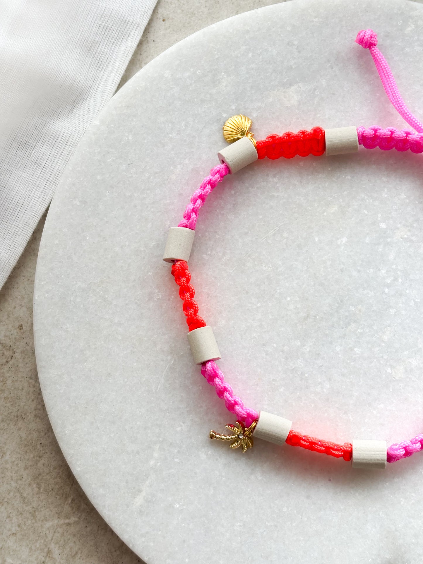 EM Keramik Kette Aloha Neon Pink